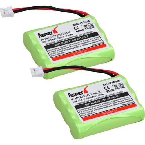 AsperX 3.6V 1100mAh Replacement Batteries for MBP36, MBP27T, MBP33, MBP33S, MBP33PU,MBP36, MBP36S, MBP36PU Baby Monitor Battery