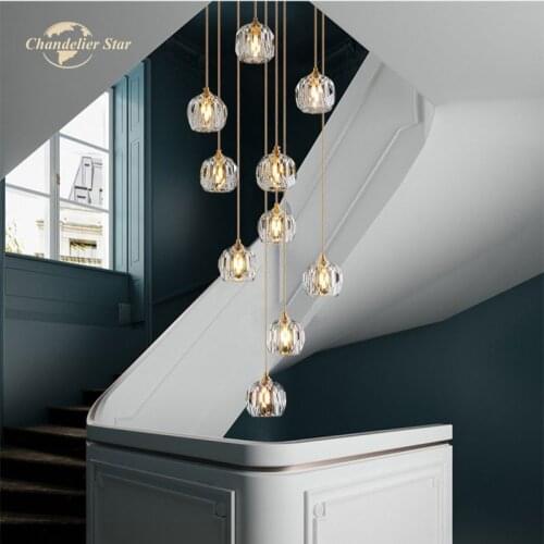 Modern Crystal Chandeliers Lighting for Living Room Dining Room Hotel Club Loft Villa Decoration LED Lustres Ceiling Lights