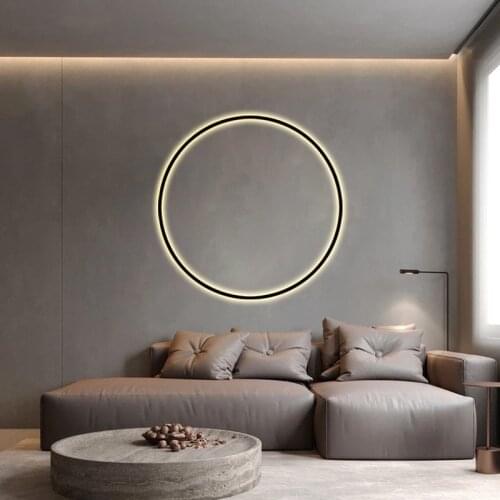 Modern Minimalism Black Ring Wall sconce Light Lighting for Living Dining Room Bedroom Chamber Office Indoor Decoration Lamp