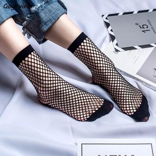 Socks Women Sexy All-match Simple Fashion Lades Ulzzang Soft Chic Breathable Black Solid Womens Sock Thin Harajuku Streetwear