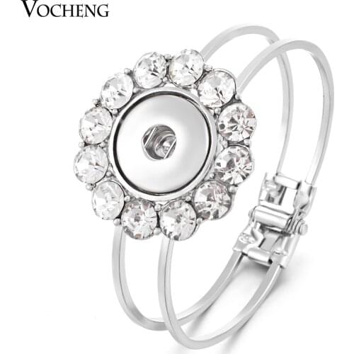 10pcs/lot 18mm Vocheng Snap Button Charms Bangle Inlaid Crystal DIY Jewelry NN-329*10 Free Shipping