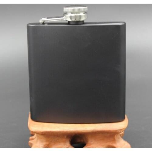 100% stainless steel Matt black 6oz laser welding Liquor Hip Flask Screw Cap LX6211