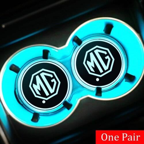 2pcs Multicolor Light Auto Cup Holder for Morris Garages MG 3 5 6 7 ZS EV HS GS GT TF ZR eZS eHS Mat Coasters Atmosphere Decor