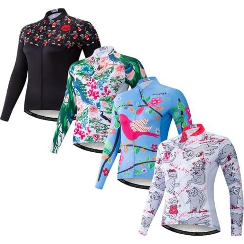 2019 Cycling Jersey Shirt Women Team Tops Bicycle Clothing Ropa Winter Long Sleeve mtb Bike Jersey Maillot Ciclismo Winter