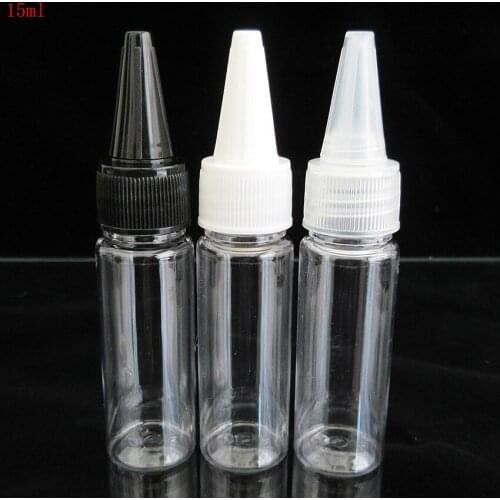 30pcs Transparent Plastic Empty Bottle,PET15ml Refillable Bottle with Twist Cap,Tattoo Ink Dropper Bottle,E Cigarette Oil Bottle