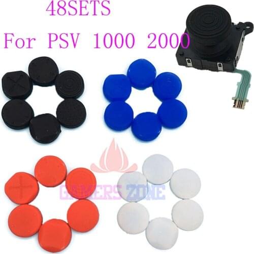 48SETS=288PCS Silicone Grip Analog Joystick Cap Cover For PSV 1000 2000 Buttons