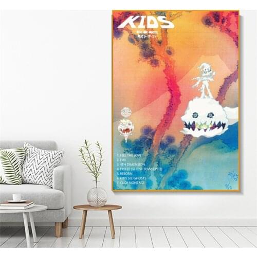 Kanye West Kid Cudi - Kids See Ghosts Album Canvas Painting Pop Music Cover Music Star Posters and Prints Wall Art Picture Decor