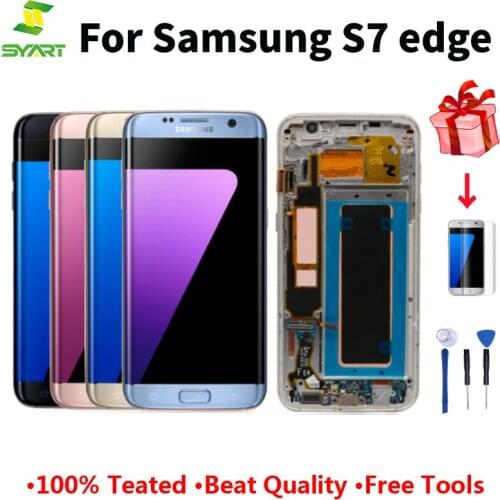 NEW Screen For Samsung Galaxy S7 Edge 5.5" LCD Assembly With Frame G935FW G935A G935F SM-G935F LCD Display Touch Digitizer