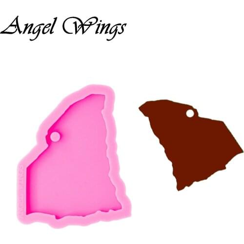 Shiny keychains US state map Silicone Molds DIY South Carolina Jewelry keychain mould Epoxy Resin Mold Custom DY0226