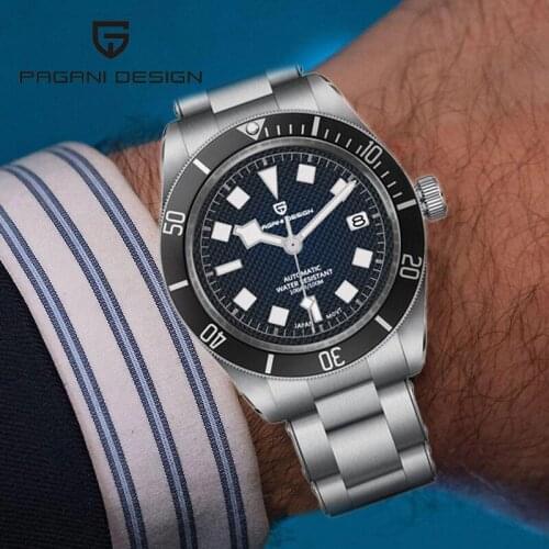 NEW PAGANI DESIGN Men Mechanical Watch BB58 New Sapphire Glass 100m Waterproof Luxury Brand Automatic Watch For Man reloj hombre