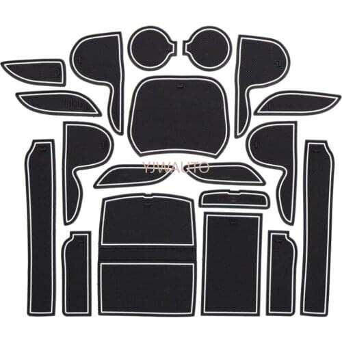 Door Slot Mat for Hyundai Santafe IX45 Gate Groove Cushion Car Door Rubber Cup Holder Mats Anti-slip Carpets Position