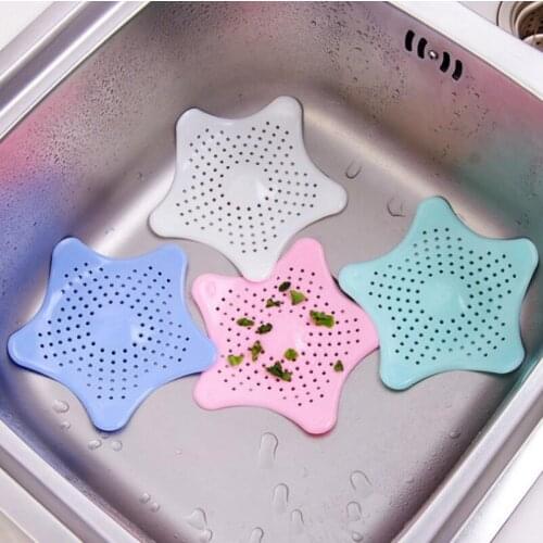 Dust plug water filter TPR multicolor Star Bathroom Drain Hair Catcher Bath Stopper Sink Strainer LX6237