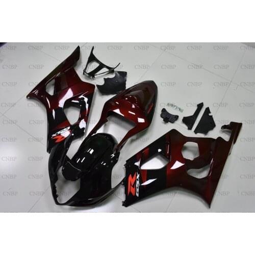 GSXR 1000 2003 - 2004 K3 Fairings GSXR 1000 2004 Fairings GSXR 1000 03 Dark Red Black Plastic Fairings