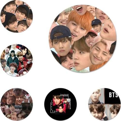 Jungkook Faces Luxury Icons Pins Badge Decoration Brooches Metal Badges For Backpack Decoration 58mm