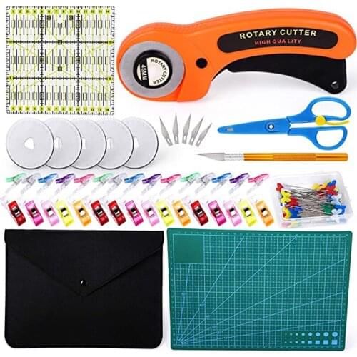 LMDZ Leather Cutting Tools Rotary Cutter Blades Carving Knife Cutting Storage Bag Patchwork Leather Craft Cutter DIY Sewing Tool