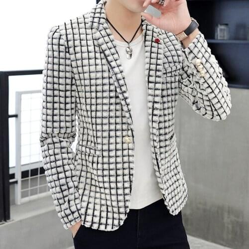 Youth new products in autumn and winter mens Korean casual simple fashion wild handsome boy long-sleeved suit jacket