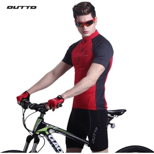 Outto mens short sleeve cycling jersey summer cycling jersey men quick dry bike shirt