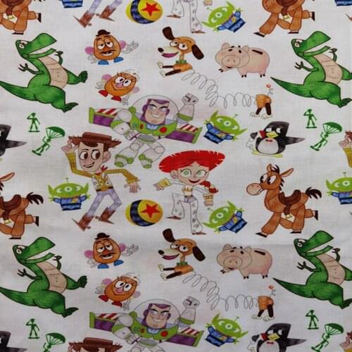 Cartoon Disney Toy Story 100% Cotton Fabric for Boy Clothes Hometextile Cushion Cover Needlework DIY