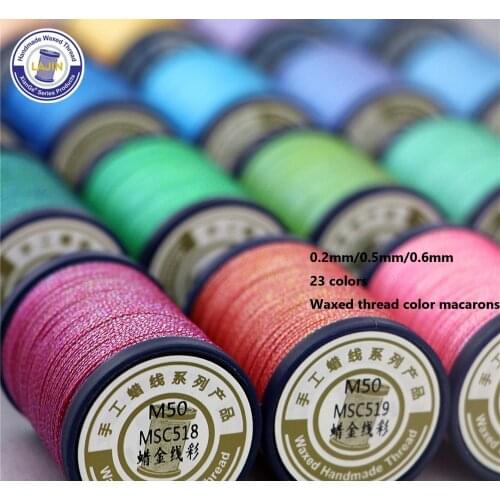 Wax Thread Macaron Color Round Line 0.2 0.5 0.6 Handmade Leather Bag Woven Jewelry Polyester Eco-Friendly Macrame Lace Necklace