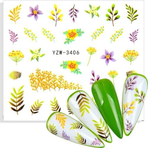 Water Transfer Stickers Nail Stickers Blooming Flower Art Decals For Nails Spring Summer Series Decor Tips Floral Tottoos