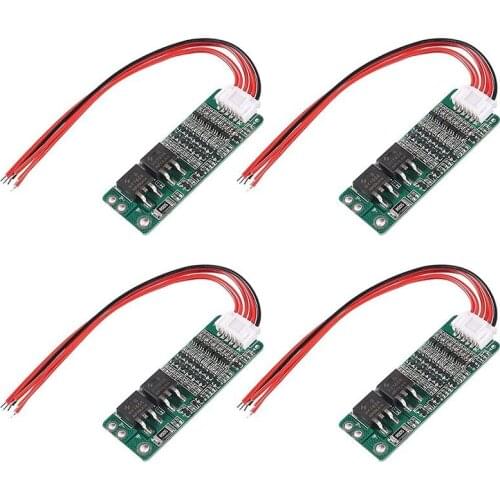 4pcs/lot 5S 15A Charger PCB BMS Protection Board For 18650 Li-ion Lithium Battery Charger Lipo 18V 21V With 6-core Wire