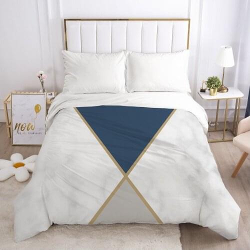 Bedding Duvet Cover Comforter/Quilt/Blanket Case With Zipper Queen King Europe Russia Size Nordic 150/220x240 Marble Triangle
