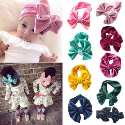 Infant Toddler Kids Baby Girl Flower Bow Headband Hair Band Solid Accessories Headwear Girls