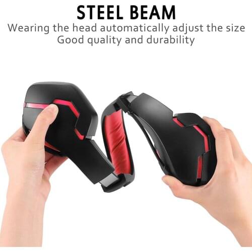 LED Light for Xbox One PS4 PC Wired Earphone HiFi Headphones J10 Gaming Headset Over Ear Headphones with Mic