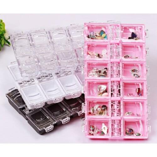 New 1PC Clear Plastic 12 Grid Nail Art Rhinestone Empty Storage Box Jewelry Beads Display Storage Box Refillable Bottles