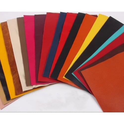 Multicolor Cowhide Leather Fabric Lychee Pattern Sofa Earrings Accessories Solid Color Leather Fabric DIY Soft Cushion Wholesale