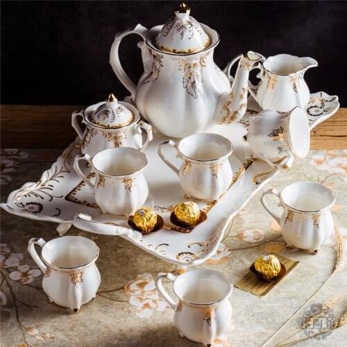 Christmas Ceramic coffee set European style tea set with tray English afternoon teapot tea coffee cup gift set
