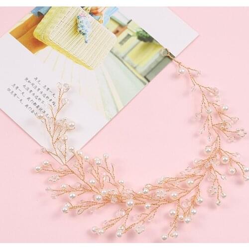 Handmade Floral Wedding Bridal Headbands Tiara Crystal Pearls Hairbands Headdress Wedding Hair Accessories резинки для волос