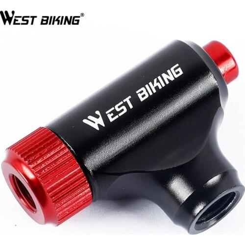 WEST BIKING CO2 Pump Bicycle Inflator Aluminum Alloy Cycling Pump Bike Accessories Schrader & Presta Valve Mini Hand Bike Pump