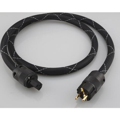 High quality Power Cord P102+DW10 8N pure copper power cable for gold plated SCHUKO plug connector