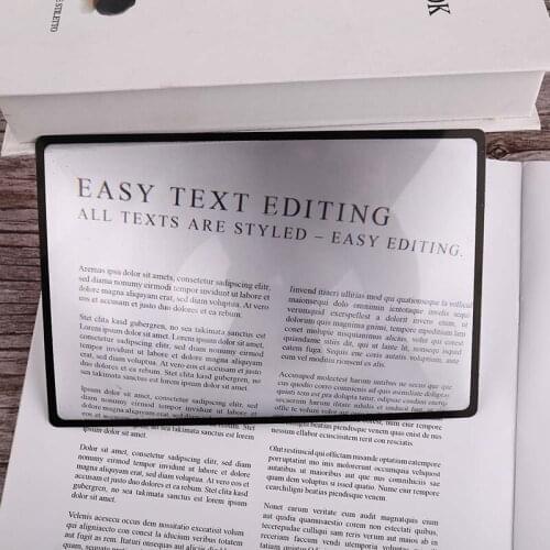 X3 Book Page Magnification 180X120mm Convinient A5 Flat PVC Magnifier Sheet Magnifying Reading Glass Lens Freeshipping