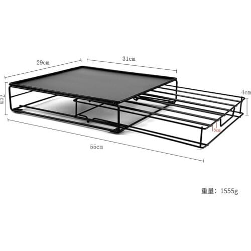 Drawer coffee capsule storage rack Iron Japanese style storage rack Creative coffee machine base storage box