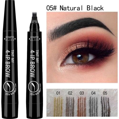 5 Colors Four Fork Liquid Eyebrow Pencil Microblading Eyebrow Pen Waterproof Long Lasting Brown Tattoo Eyebrow Cosmetics