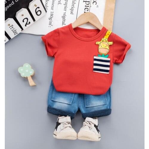 ZWY965 Summer Children Suits For Boys And Girls Short Sleeve Sets For Boys Two Clothes T-shirt + Shorts Sets Toddler Clothing