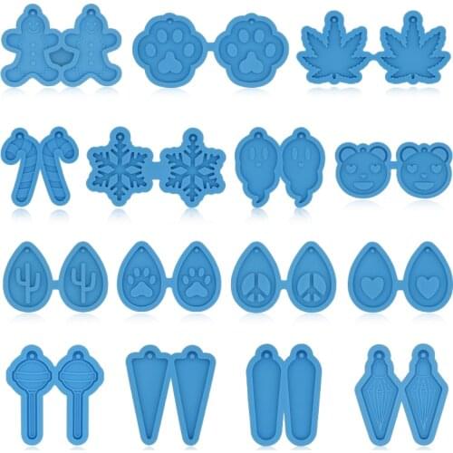 20 Types of Epoxy Resin Handmade Earring Pendants Casting Silicone Molds DIY Keychain/crafts Jewelry Pendant Tools