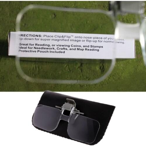 2X Glasses Style Magnifier Magnifying Glass with Clip For Reading
