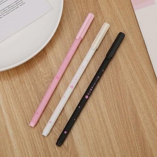30 PCs Creative Stationery Student Gel Pen Cute Cartoon Petal Ball Pen South Korea Beautiful Cherry Blossom Gel Pen Wholesale