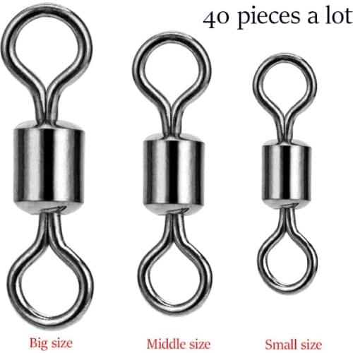40 pcs/lot Stainless Steel 8 Shape Ring High Quality Fishing Tool Swivels Connectors for Crucian Carp Fishing Tackle Accessories