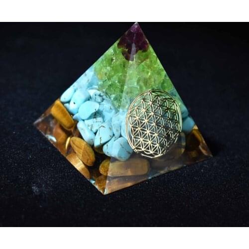 50mm Handmade Orgonite Pyramid Amethyst Crystal Sphere With Amethyst Natural Cristal Stone Orgone Energy Healing Orgone