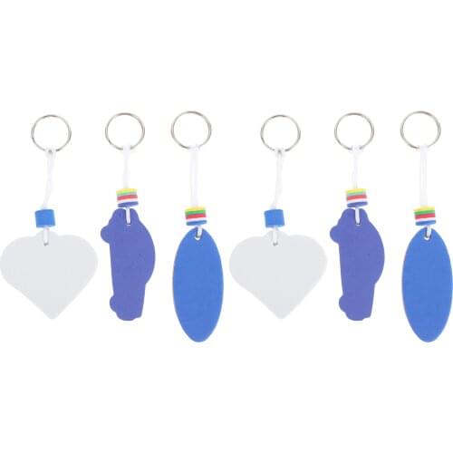 6pcs Floating Keychain Creative Key Chain Water Buoyant Key Ring For Swimming