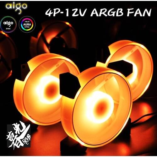 Aigo new RGB Fan 120mm LED PC Computer Case Fans RGB Quiet Remote 4pin12v Aura Sync Computer CPU Cooler Cooling Adjust Case Fan