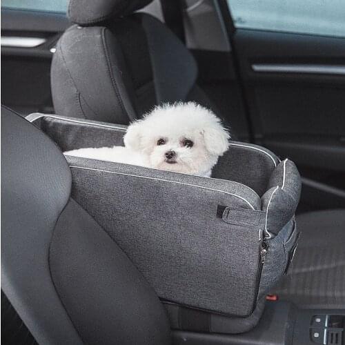 Car Armrest Box Pet Carrier Seat Nonslip Quilted Pet Car Carrier Seat for Dog Bags for Small Dogs Outdoor Travel Dog Kennel