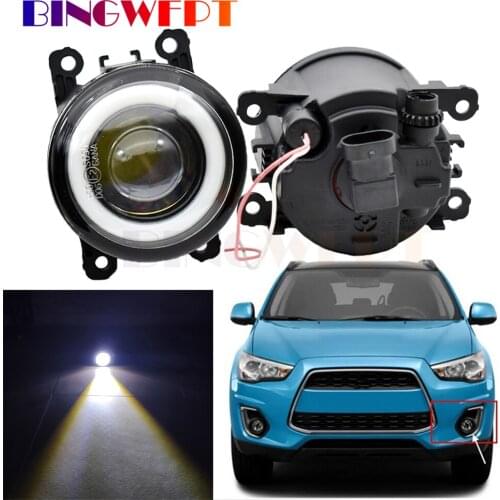 2pcs Car styling Angel Eyes front bumper LED fog Lights For Mitsubishi ASX 2013 2014 For L200 Outlander Pajero 4