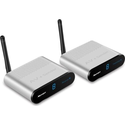 RCA220 Wireless AV Sender 200m SILVER EU / US PLUG 2.4G Wireless AV transmitter Aluminium Wireless Audio Video Transmitter