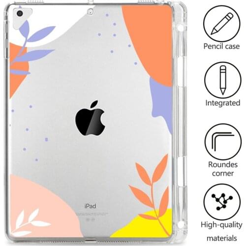 Abstract Painting For iPad Pro 11 2020 Case Tablet With Pen Slot Clear Soft Covers Funda iPad 7th Generation Case Air 1 2 Coque