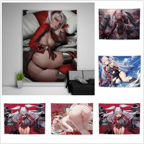 Azur Lane Prinz Eugen Tapestry Art Wall Hanging Sofa Table Bed Cover Home Decor Poster
